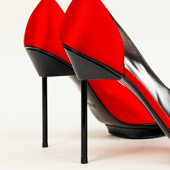 Giorgio Armani Rosso Velvet & Satin D'Orsay Heels - Picture 9 of 12